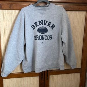 Vintage Denver broncos gray Reebok crew neck mens L unisex